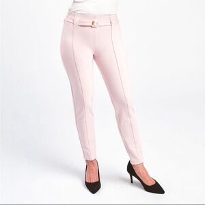 Betabrand Blush Pink High-Rise Tailored Ankle Yoga Dress Pants with Belt Size M